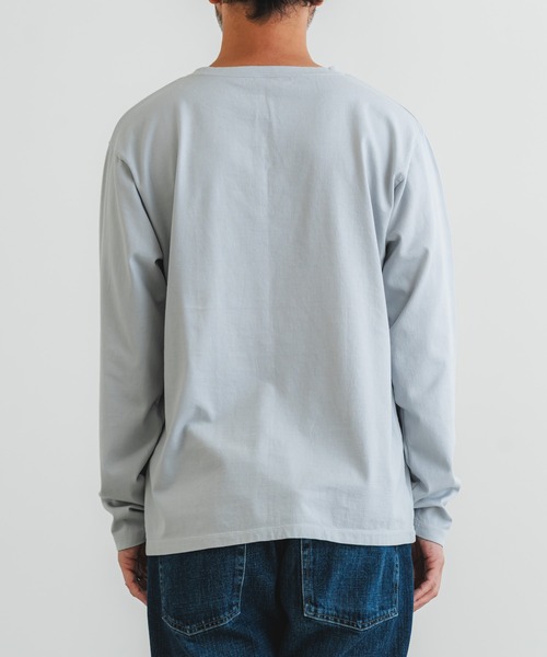 quadro(クオドロ)の「40/2CM天竺クルーネックtee(Tシャツ/カットソー・メンズ・ブルーグレー/レンガ/ダークネイビー/オフホワイト・LARGE/MEDIUM)」の18枚目の写真