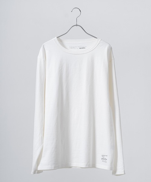 quadro(クオドロ)の「40/2CM天竺クルーネックtee(Tシャツ/カットソー・メンズ・ブルーグレー/レンガ/ダークネイビー/オフホワイト・LARGE/MEDIUM)」の19枚目の写真