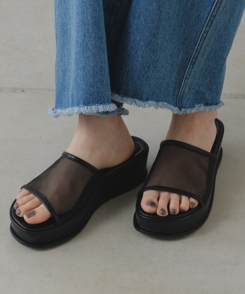 Kastane（カスタネ）の「【2023SSカタログ掲載アイテム】メッシュ厚底サンダル（サンダル・レディース・アイボリー/ブラック・36/37/38）」の10枚目の写真