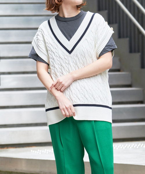 Spick & Span（スピックアンドスパン）の「C/Peケーブルニットベスト