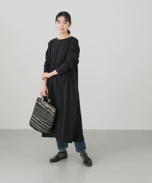 かぐれ Ａラインワンピース BLACK かぐれ（カグレ）の「リネンAラインワンピース（ワンピース）」 - WEAR