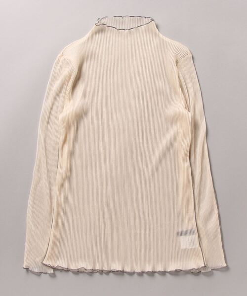 AULA AILA(アウラアイラ)の「AULA AILA/アウラアイラ/SHEER PLEATS PULLOVER(Tシャツ/カットソー・レディース・ブラック/ホワイト系2・0)」の2枚目の写真