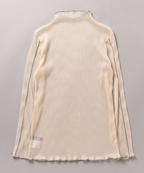 AULA AILA(アウラアイラ)の「AULA AILA/アウラアイラ/SHEER PLEATS PULLOVER(Tシャツ/カットソー・レディース・ブラック/ホワイト系2・0)」の3枚目の写真