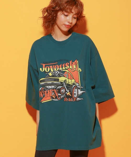 アダムキメル　ネイビー 車 グラフィック Tシャツ PBLIM（ページボーイリム）の「PAGEBOYLIM/オートモービルルーズT（T