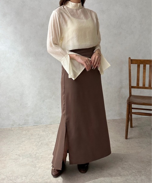 apres jour clair（アプレジュールクレア）の「【apres jour clair】シアーフレアスリーブブラウス【ZOZOTOWN限定アイテム】（シャツ/ブラウス・レディース・ブラウン系その他/アイボリー/ベージュ・X-LARGE/フリー）」の11枚目の写真