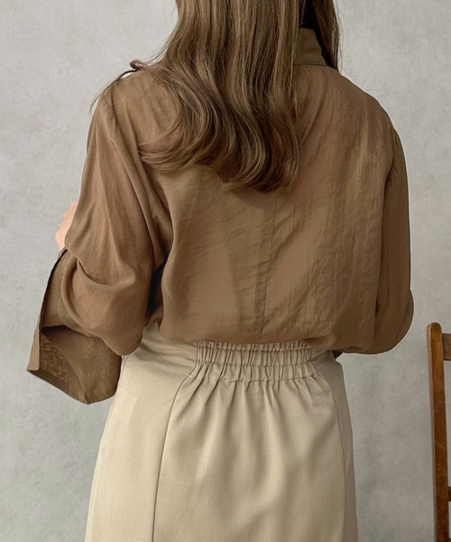 apres jour clair（アプレジュールクレア）の「【apres jour clair】シアーフレアスリーブブラウス【ZOZOTOWN限定アイテム】（シャツ/ブラウス・レディース・ブラウン系その他/アイボリー/ベージュ・X-LARGE/フリー）」の17枚目の写真