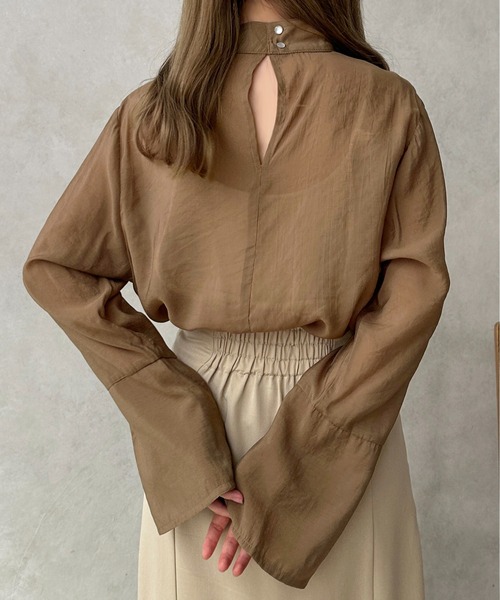 apres jour clair（アプレジュールクレア）の「【apres jour clair】シアーフレアスリーブブラウス【ZOZOTOWN限定アイテム】（シャツ/ブラウス・レディース・ブラウン系その他/アイボリー/ベージュ・X-LARGE/フリー）」の16枚目の写真