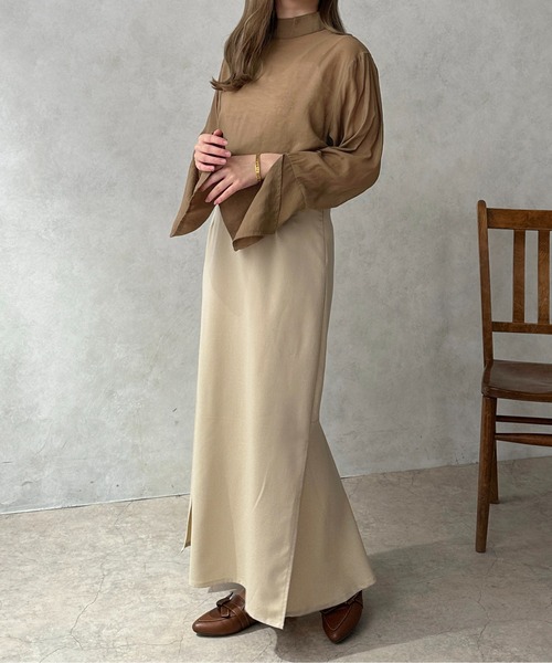 apres jour clair（アプレジュールクレア）の「【apres jour clair】シアーフレアスリーブブラウス【ZOZOTOWN限定アイテム】（シャツ/ブラウス・レディース・ブラウン系その他/アイボリー/ベージュ・X-LARGE/フリー）」の18枚目の写真