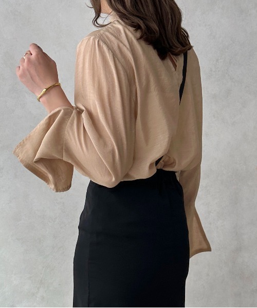 apres jour clair（アプレジュールクレア）の「【apres jour clair】シアーフレアスリーブブラウス【ZOZOTOWN限定アイテム】（シャツ/ブラウス・レディース・ブラウン系その他/アイボリー/ベージュ・X-LARGE/フリー）」の21枚目の写真