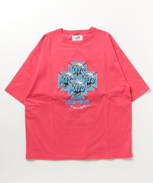 ROYAL FLASH（ロイヤルフラッシュ）の「MAYO/メイヨー/MAYO Hawk Embroidery Short Sleeve Tee（Tシャツ/カットソー・メンズ・ブラック/ピンク・L/M/XL）」の3枚目の写真