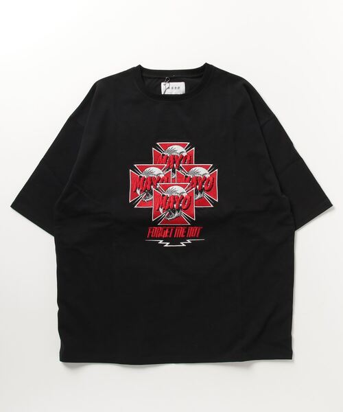 ROYAL FLASH（ロイヤルフラッシュ）の「MAYO/メイヨー/MAYO Hawk Embroidery Short Sleeve Tee（Tシャツ/カットソー・メンズ・ブラック/ピンク・L/M/XL）」の9枚目の写真