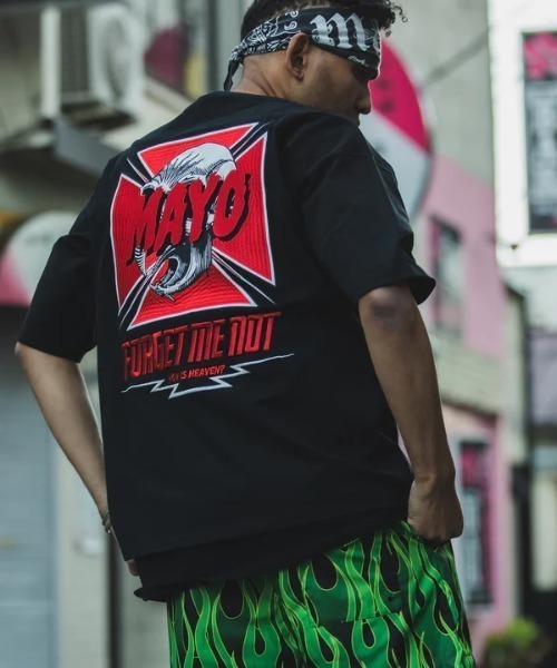 ROYAL FLASH（ロイヤルフラッシュ）の「MAYO/メイヨー/MAYO Hawk Embroidery Short Sleeve Tee（Tシャツ/カットソー・メンズ・ブラック/ピンク・L/M/XL）」の11枚目の写真