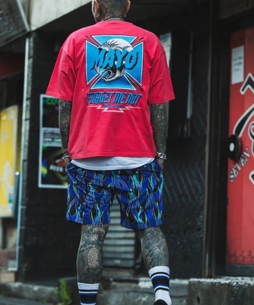 ROYAL FLASH（ロイヤルフラッシュ）の「MAYO/メイヨー/MAYO Hawk Embroidery Short Sleeve Tee（Tシャツ/カットソー・メンズ・ブラック/ピンク・L/M/XL）」の8枚目の写真