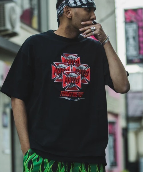 ROYAL FLASH（ロイヤルフラッシュ）の「MAYO/メイヨー/MAYO Hawk Embroidery Short Sleeve Tee（Tシャツ/カットソー・メンズ・ブラック/ピンク・L/M/XL）」の22枚目の写真