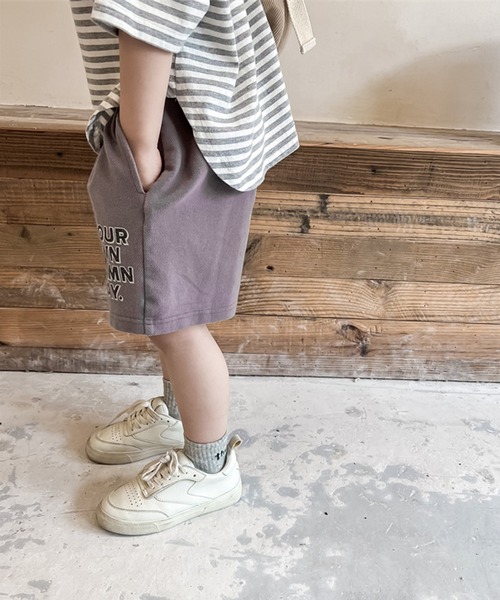 aimoha（アイモハ）の「【aimoha-KIDS-】子供服　センタープレス英字プリントハーフパンツ（スウェットパンツ・キッズ・ライトベージュ/ダークグレー・90/100/110/120/80/130）」の15枚目の写真