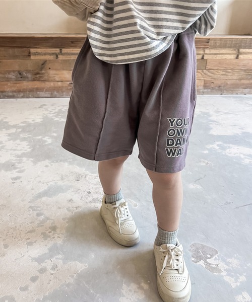 aimoha（アイモハ）の「【aimoha-KIDS-】子供服　センタープレス英字プリントハーフパンツ（スウェットパンツ・キッズ・ライトベージュ/ダークグレー・90/100/110/120/80/130）」の20枚目の写真