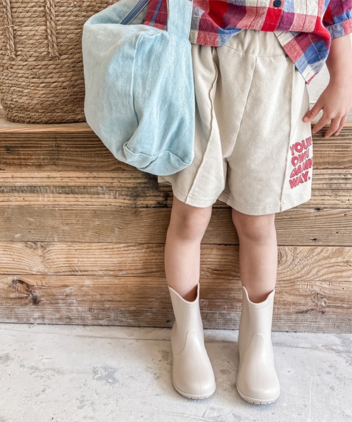 aimoha（アイモハ）の「【aimoha-KIDS-】子供服　センタープレス英字プリントハーフパンツ（スウェットパンツ・キッズ・ライトベージュ/ダークグレー・90/100/110/120/80/130）」の16枚目の写真