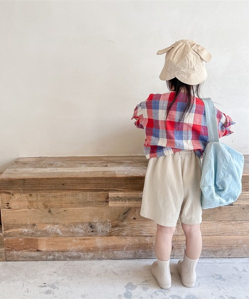 aimoha（アイモハ）の「【aimoha-KIDS-】子供服　センタープレス英字プリントハーフパンツ（スウェットパンツ・キッズ・ライトベージュ/ダークグレー・90/100/110/120/80/130）」の8枚目の写真