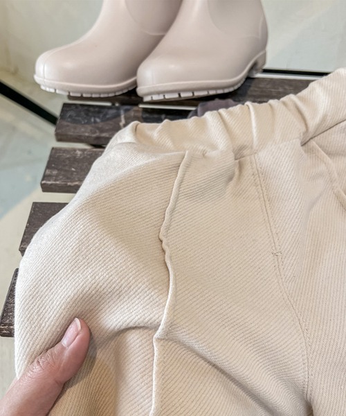 aimoha（アイモハ）の「【aimoha-KIDS-】子供服　センタープレス英字プリントハーフパンツ（スウェットパンツ・キッズ・ライトベージュ/ダークグレー・90/100/110/120/80/130）」の6枚目の写真