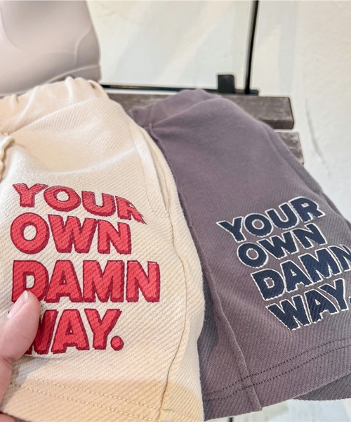 aimoha（アイモハ）の「【aimoha-KIDS-】子供服　センタープレス英字プリントハーフパンツ（スウェットパンツ・キッズ・ライトベージュ/ダークグレー・90/100/110/120/80/130）」の10枚目の写真