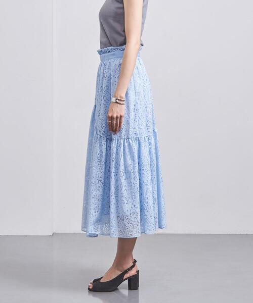 UNITED ARROWS(ユナイテッドアローズ)の「オパールプリント ティアードスカート(スカート・レディース・ライトブルー/ホワイト・36/38)」の8枚目の写真