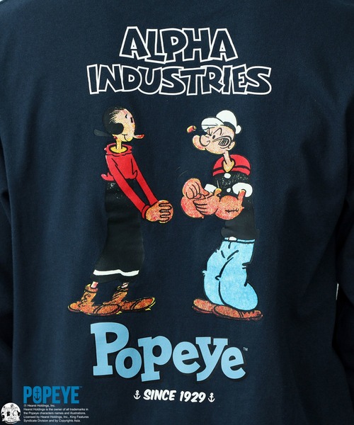 POPEYE（ポパイ）の「POPEYE(TM)xALPHA 袖バックプリントTシャツ 長袖
