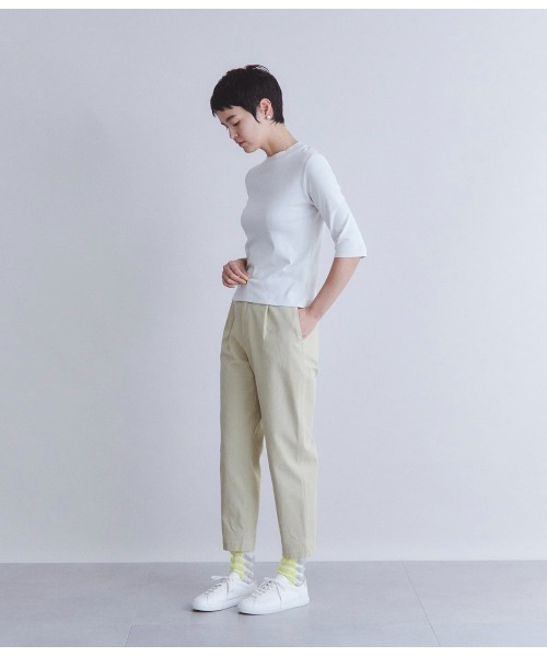 SIPULI（シプリ）の「[Elama]Svin Cotton Rib ボトルネックプルオーバー（Tシャツ/カットソー・レディース・ライトグレー/ダークグレー・2）」の5枚目の写真