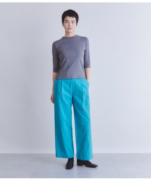 SIPULI（シプリ）の「[Elama]Svin Cotton Rib ボトルネックプルオーバー（Tシャツ/カットソー・レディース・ライトグレー/ダークグレー・2）」の7枚目の写真