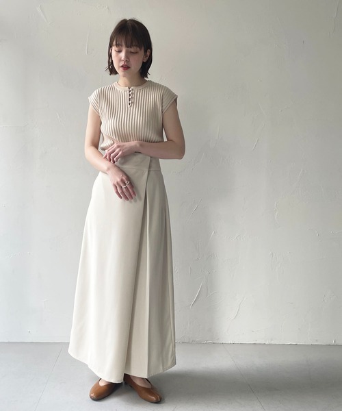 CLEIO（クレイオ）の「【CLEIO】二重臼フレンチスリーブニット（ニット/セーター・レディース・ライトグリーン/テラコッタ/アイボリー・FREE）」の10枚目の写真