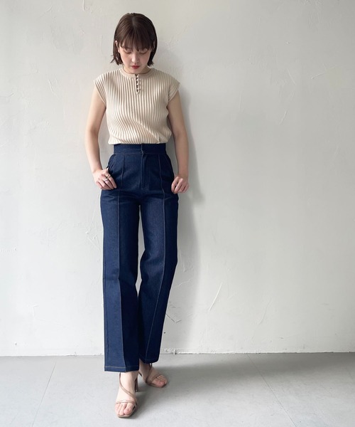 CLEIO（クレイオ）の「【CLEIO】二重臼フレンチスリーブニット（ニット/セーター・レディース・ライトグリーン/テラコッタ/アイボリー・FREE）」の13枚目の写真