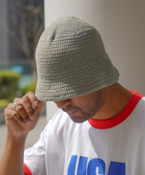 SUBLIME(サブライム)の「【SUBLiME/サブライム】 HANDKNIT HAT(ハット・メンズ・ブラック/ベージュ/パープル/ブラウン/オレンジ/グリーン・FREE)」の7枚目の写真
