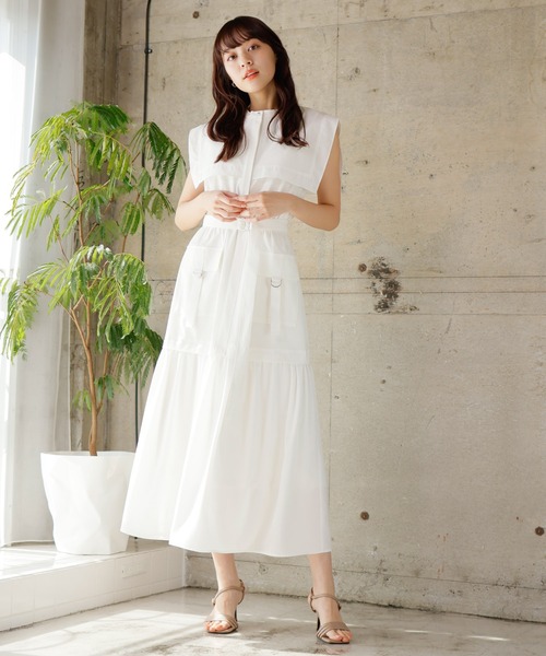 LADYMADE（レディメイド）の「BIGカラーワークポケットワンピース（ワンピース・レディース・カーキ/ブラック/ホワイト・FREE）」の4枚目の写真