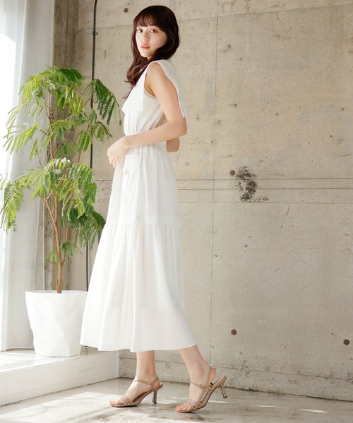 LADYMADE（レディメイド）の「BIGカラーワークポケットワンピース（ワンピース・レディース・カーキ/ブラック/ホワイト・FREE）」の5枚目の写真