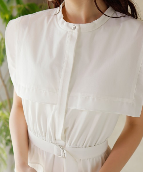 LADYMADE（レディメイド）の「BIGカラーワークポケットワンピース（ワンピース・レディース・カーキ/ブラック/ホワイト・FREE）」の7枚目の写真