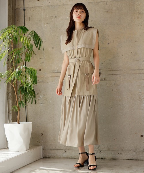 LADYMADE（レディメイド）の「BIGカラーワークポケットワンピース（ワンピース・レディース・カーキ/ブラック/ホワイト・FREE）」の18枚目の写真