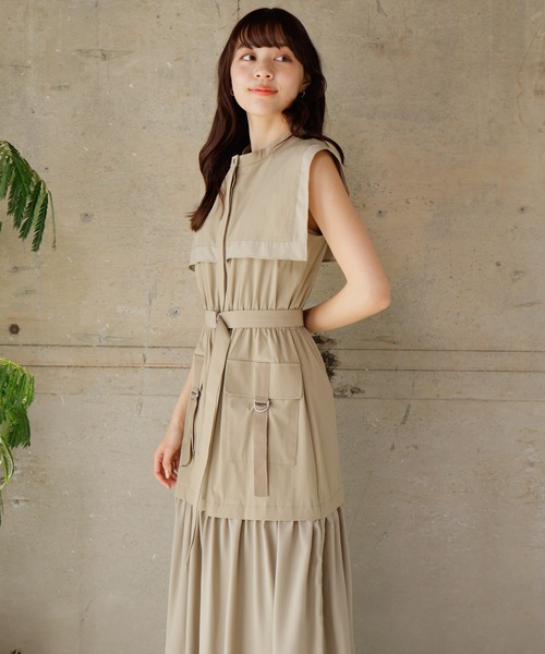 LADYMADE（レディメイド）の「BIGカラーワークポケットワンピース（ワンピース・レディース・カーキ/ブラック/ホワイト・FREE）」の20枚目の写真