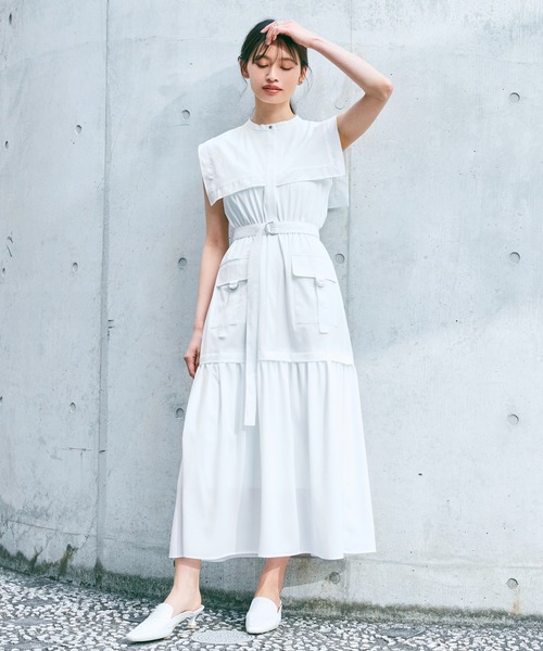 LADYMADE（レディメイド）の「BIGカラーワークポケットワンピース（ワンピース・レディース・カーキ/ブラック/ホワイト・FREE）」の22枚目の写真