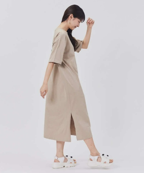 KANGOL（カンゴール）の「【KANGOL】バックグラフィックワンピース（ワンピース・レディース・ベージュ/ブラック・M/L）」の6枚目の写真