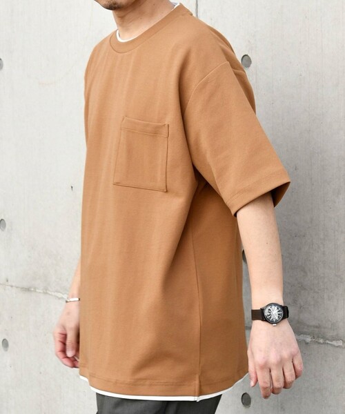 SHIPS any: 〈吸水・速乾・ストレッチ〉 フェイク レイヤード T