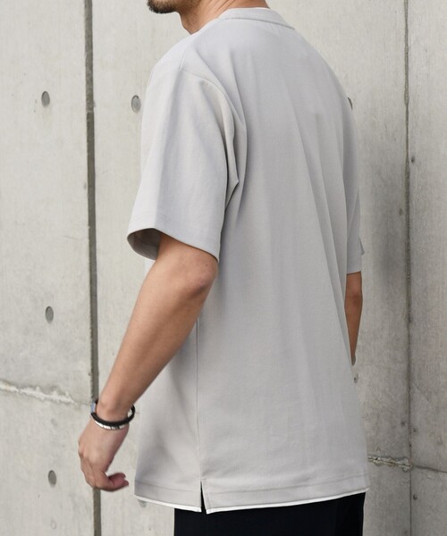 SHIPS any(シップス エニィ)の「SHIPS any: 〈吸水・速乾・ストレッチ〉 フェイク レイヤード Tシャツ 24SS◇(Tシャツ/カットソー・メンズ・ブルー系/ネイビー/キャメル/オリーブ/ライトグリーン/レンガ/ベージュ/ブラック・LARGE/X-LARGE/SMALL/MEDIUM)」の19枚目の写真