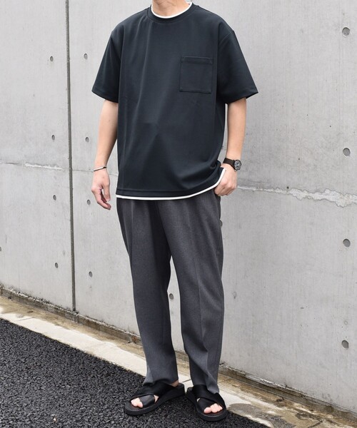 SHIPS any: 〈吸水・速乾・ストレッチ〉 フェイク レイヤード T