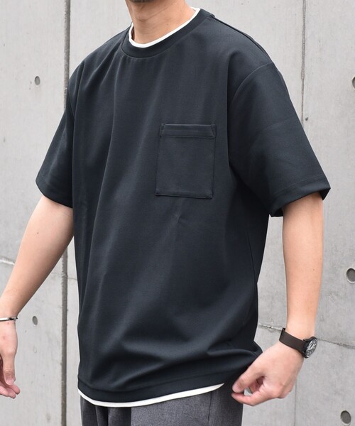 関税送料込HERNO レイヤードTシャツ SHIPS any: 〈吸水・速乾・ストレッチ〉 フェイク レイヤード T