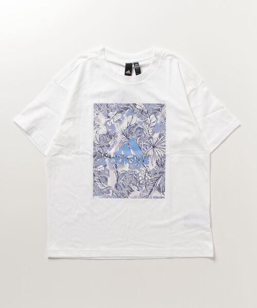 adidas（アディダス）の「アディダス adidas ボタニカルグラフィック ルーズフィット 半袖Tシャツ（Tシャツ/カットソー・レディース・ホワイト/テラコッタ・L/S/M/XL）」の2枚目の写真