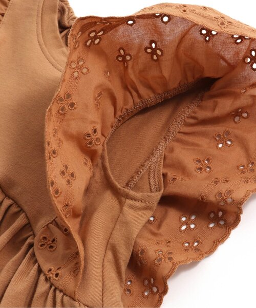 BREEZE（ブリーズ）の「肩フリルサマーセットアップ（セットアップ・キッズ・グリーン/キャメル・80/90/100/110/120/130/140）」の15枚目の写真