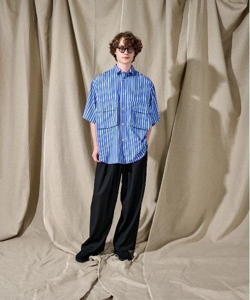 WETTEMPT（ウィテンプト）の「BIG POCKET STRIPE SHIRT/ビッグ