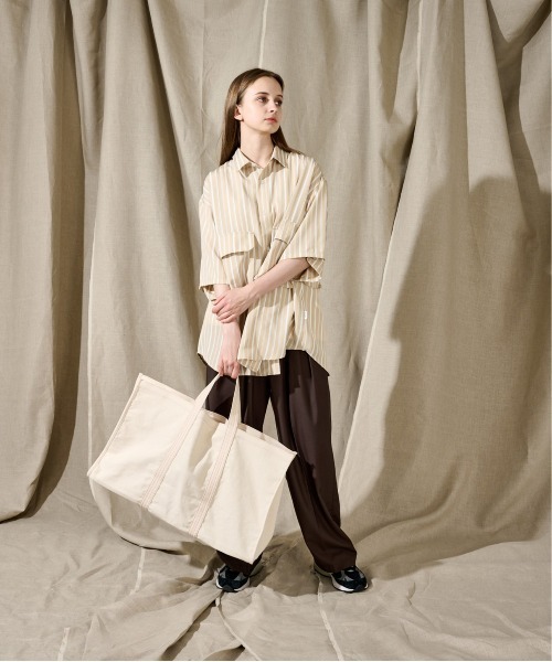 WETTEMPT(ウィテンプト)の「BIG POCKET STRIPE SHIRT/ビッグポケットストライプシャツ(シャツ/ブラウス・メンズ・ベージュ/サックスブルー/ブルー・SMALL/MEDIUM/LARGE)」の6枚目の写真