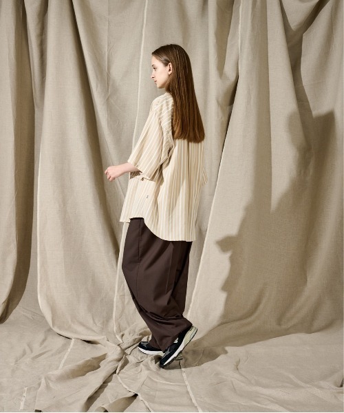 WETTEMPT(ウィテンプト)の「BIG POCKET STRIPE SHIRT/ビッグポケットストライプシャツ(シャツ/ブラウス・メンズ・ベージュ/サックスブルー/ブルー・SMALL/MEDIUM/LARGE)」の20枚目の写真