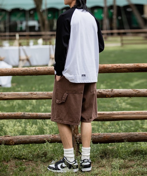 HOOK（フック）の「【HOOK】古着風ウォッシュ加工バンドデザインハーフ