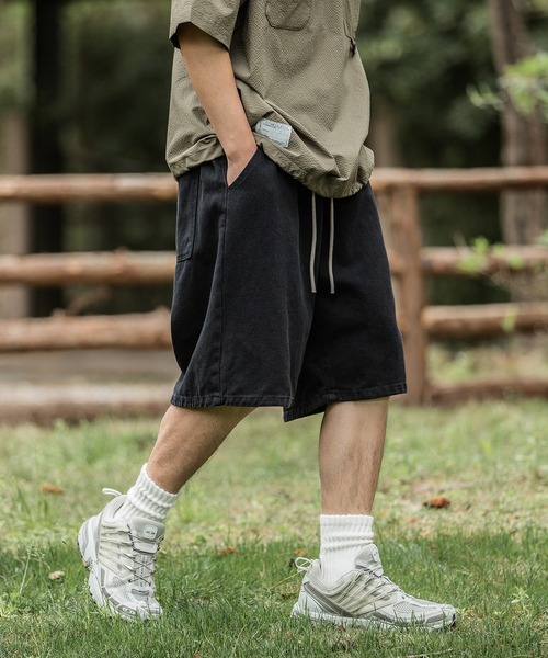 HOOK（フック）の「【HOOK】古着風ウォッシュ加工バンドデザインハーフ