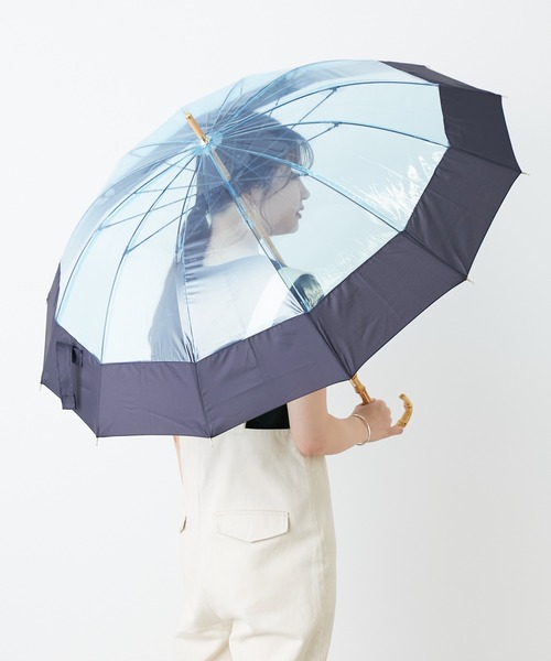 BIRTHDAY BAR（バースデイバー）の「カラー切継  12本骨 ビニール傘（長傘・レディース・オレンジ/ピンク/ネイビー・フリー）」の8枚目の写真